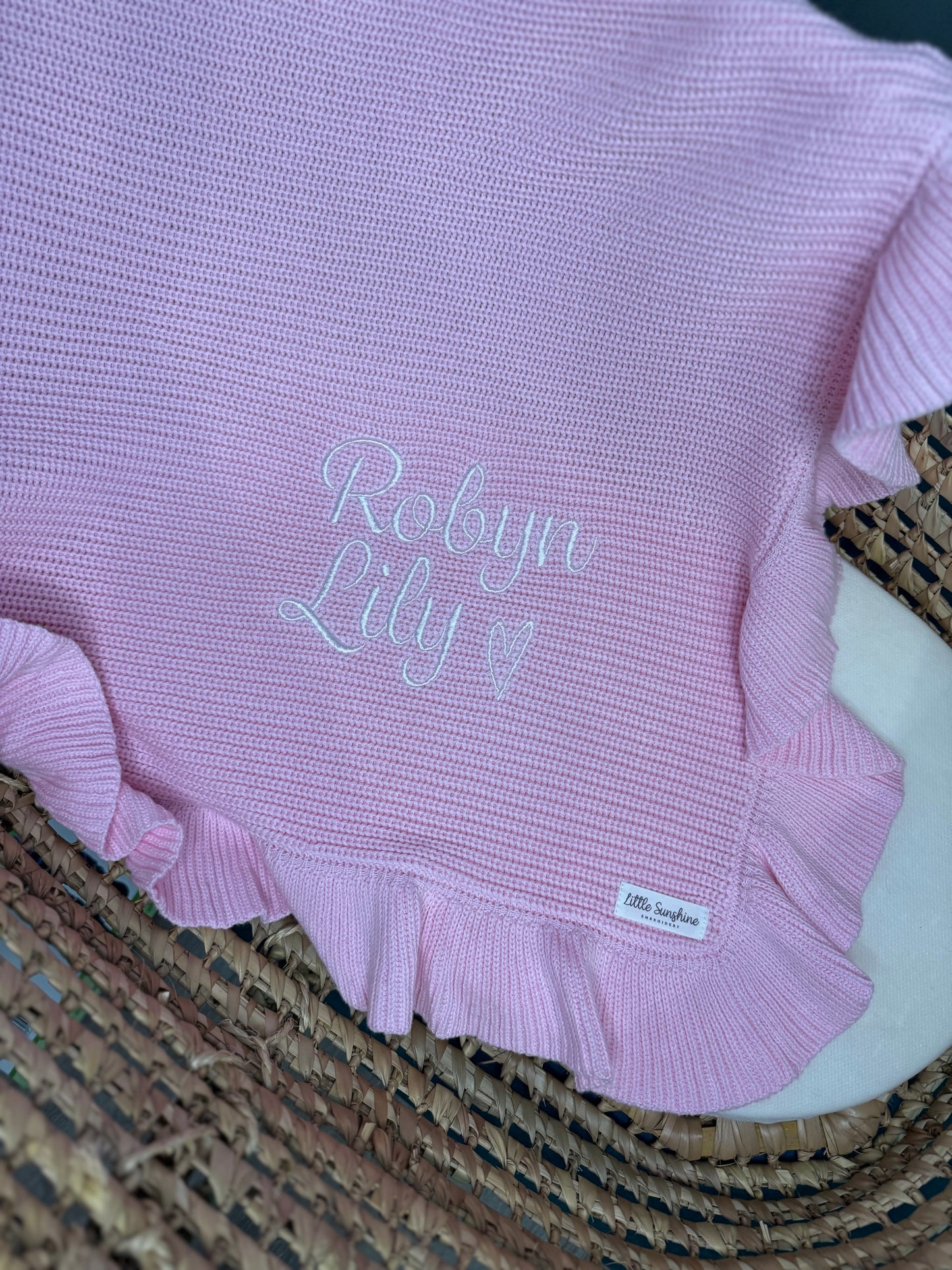 Pink Frill Knit Blanket ✨