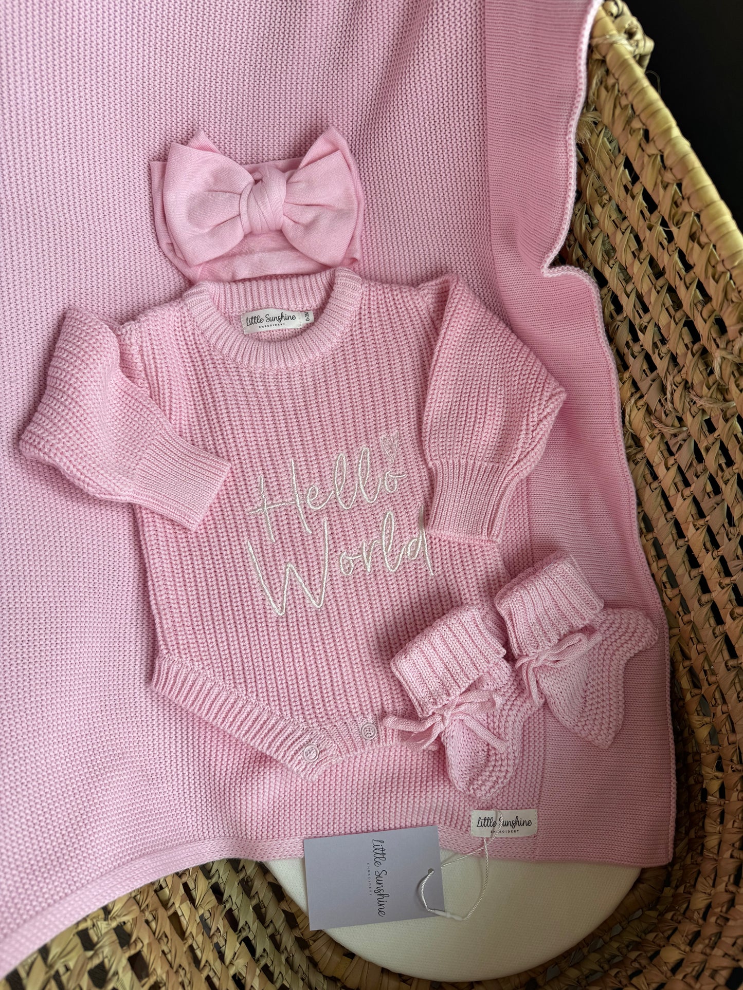 Pink romper & booties set
