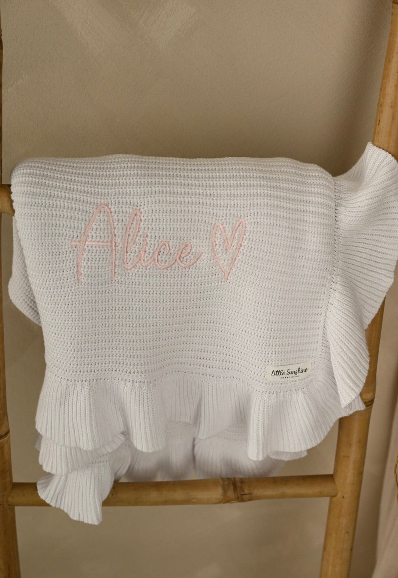 White Frill Knit Blanket ✨