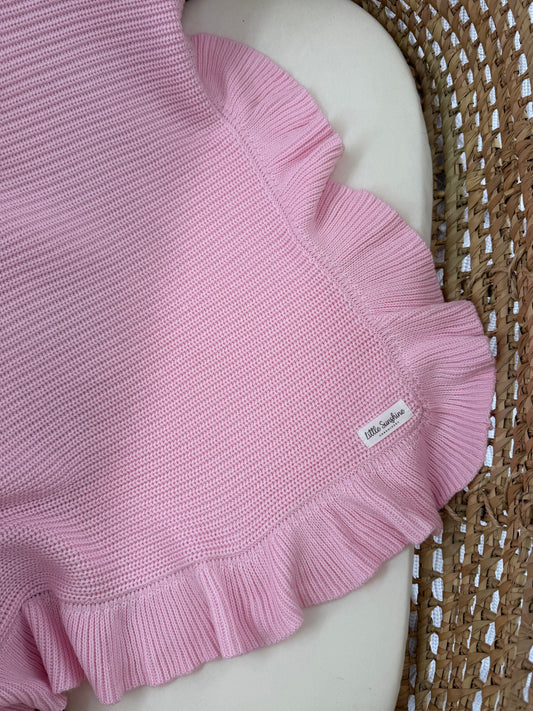 Pink Frill Knit Blanket ✨