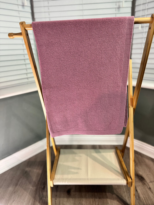 Dusty Rose chunky knit personlised cotton baby blanket - NEW ARRIVAL