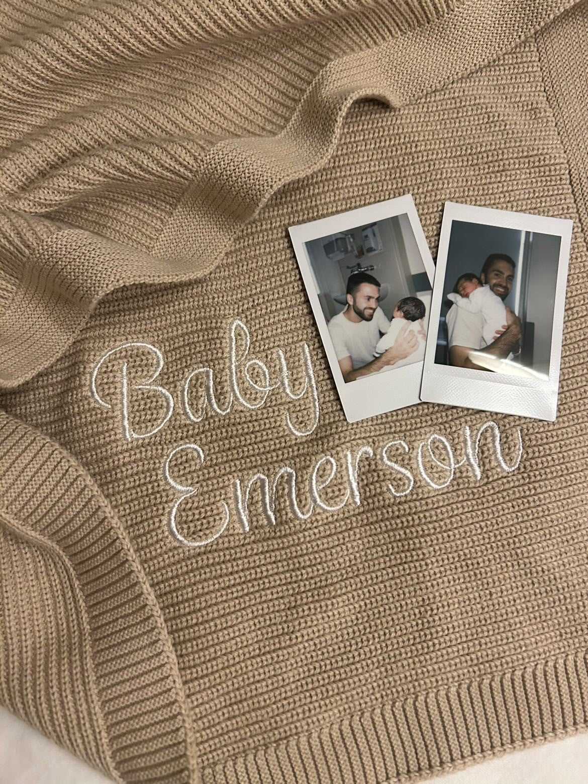 Beige personlised cotton baby blanket (PRE ORDER)